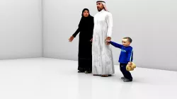 man woman and child 3D model