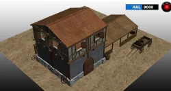 Medieval barn house  3D model