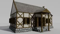Medieval forge Low-poly 3D model