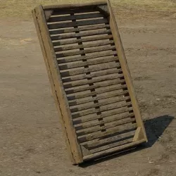 Medival square-shaped hop crate Low-poly 3D model