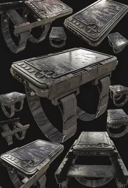 Military wrist tablet Low-poly 3D model