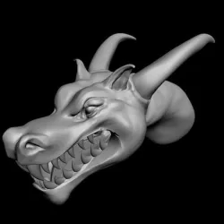 model grey dragon head 3D model