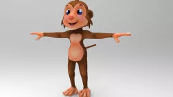 Monkey Cartoon Low-poly 3D model