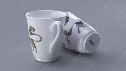 Mug with cats 3D model