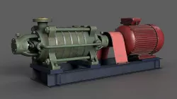 Multisection centrifugal  water pump Low-poly 3D model