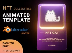 NFT collectible card template Blender Eevvee 3D model