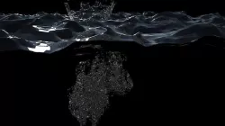 ocean with splash and underwater bubbles Low-poly 3D model