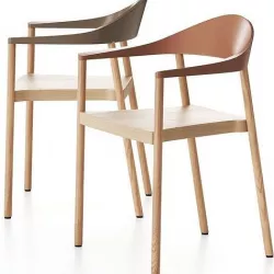 Plank Monza Stackable Oak Chair 3D model