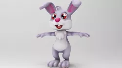 Rabbit Cartoon Low-poly 3D model