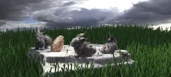 Rabbits and egg Easter Egg 3D model