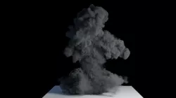 Realistic Dirt Smoke Explosion Simulation Low-poly 3D model