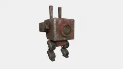 Robot C4 Destroyed Rust - Sentinel Character SciFi Design Low-poly 3D model
