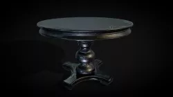 Round wooden table Low-poly 3D model