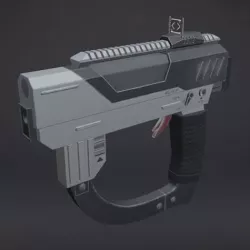 Sci-fi Handgun Low-poly 3D model