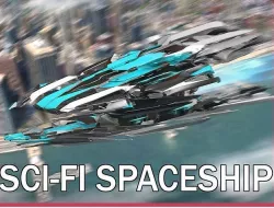 Sci Fi Spaceship Space Ship Sci-Fi Futuristic Vehicle Aircraft 2 3D model