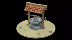Simple low-poly well Low-poly 3D model