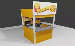 Snack Stand - Hamburger Shop - Lanchonete Low-poly 3D model