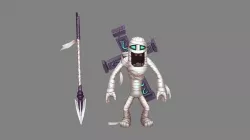 Spear mummy and cross Low-poly 3D model