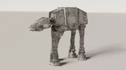star wars AT-AT with snowy texture  3D model