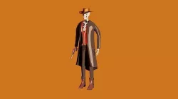 Stylized Gunslinger Character and Stylized Gun Fully Rigged  3D model