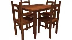 Table with 4 chairs - Cancun Rustic 3D model