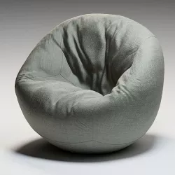 Textured Puffy furniture decoration 3D couch high poly model 3D model