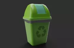 Trash Bin Low-poly 3D model
