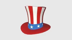Uncle Sam Hat 01 - Character Design Fashion Low-poly 3D model