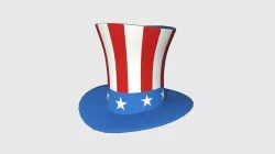 Uncle Sam Hat 02 - Character Design Fashion Low-poly 3D model