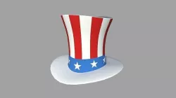 Uncle Sam Hat 03 - Character Design Fashion Low-poly 3D model