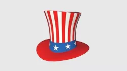 Uncle Sam Hat 04 - Character Design Fashion Low-poly 3D model