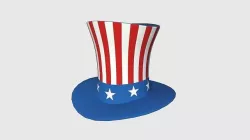 Uncle Sam Hat 05 - Character Design Fashion Low-poly 3D model