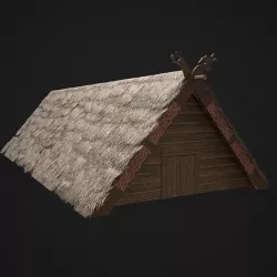 Viking Long House Low-poly 3D model