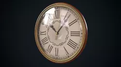 Vintage wall clock Low-poly 3D model
