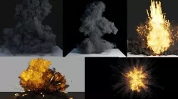 Volumetric Explosion Asset Pack - 5 Simulations 3D model