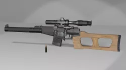 VSS Vintorez Low-poly 3D model