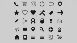Web Set Icon 30 pieces Black 3D model
