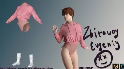 Women s fitness suit hoodie and bodysuit 3D model