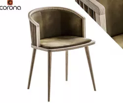 Wooden chair with hollow back 3D model