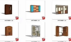 Wooden wardrobe 3D model
