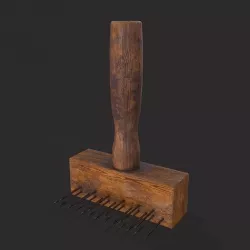 Wool Comb Low-poly 3D model