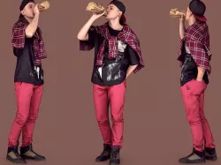 Young Rapper with Booze 3D model