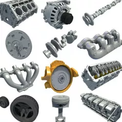 12 Engine Part Models 3D model