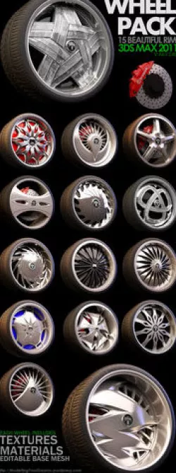 15 Beautiful rims Pack 3D model