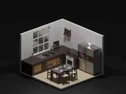 3D Isometric Kitchen 3D model