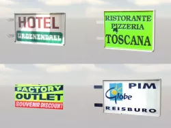 Advertising ad signs  Low-poly 3D model