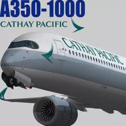 Airbus A350-1000 Cathay Pacific Livery Low-poly 3D model