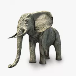 Angkor stone elephant  Low-poly 3D model