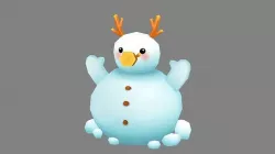 Antlers Snowman Low-poly 3D model