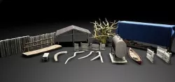 asset forest props Low-poly 3D model